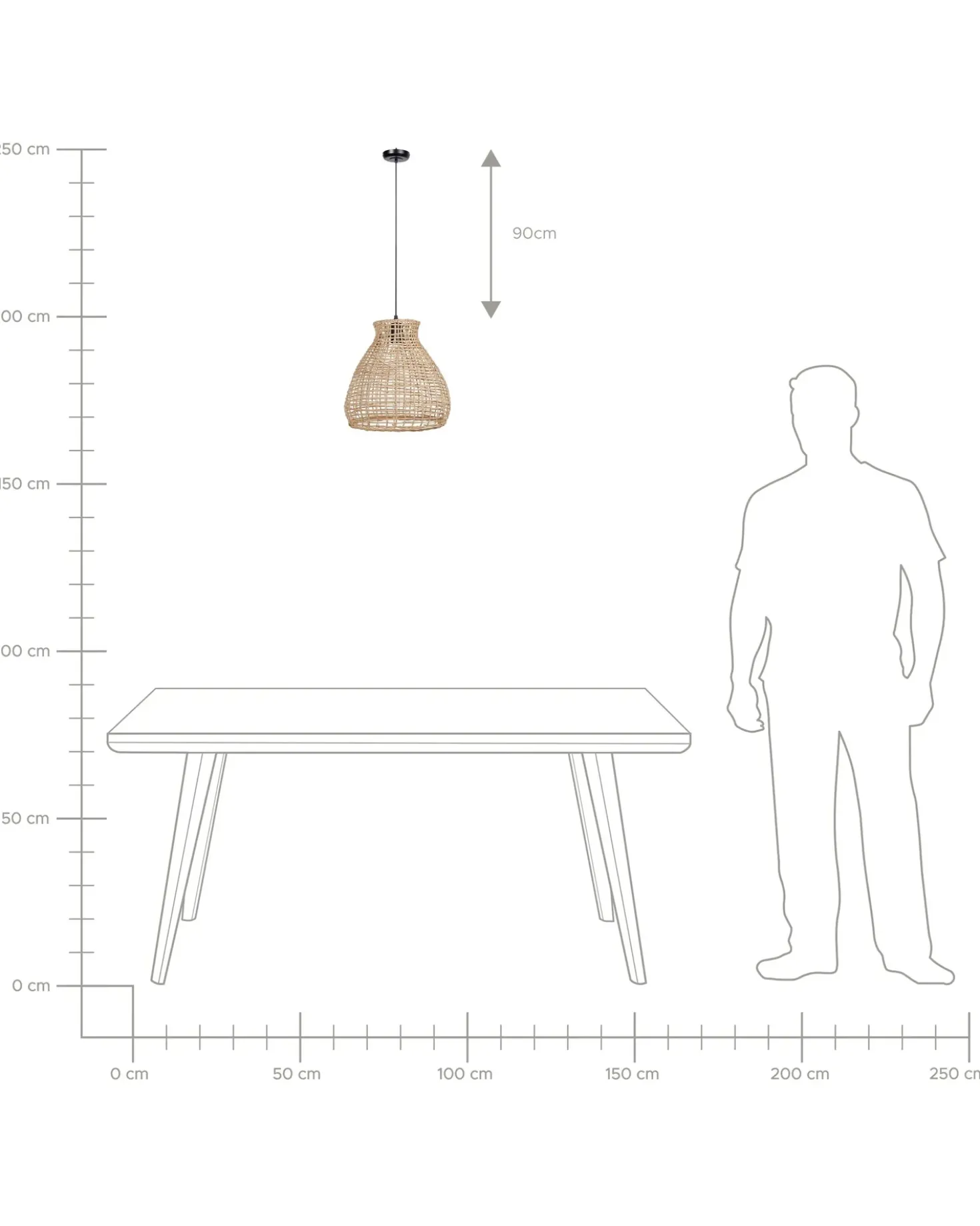 Lampadario SAKENI Rattan Naturale