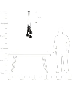 Lampadario SAVIO Metallo Marrone dorato Nero
