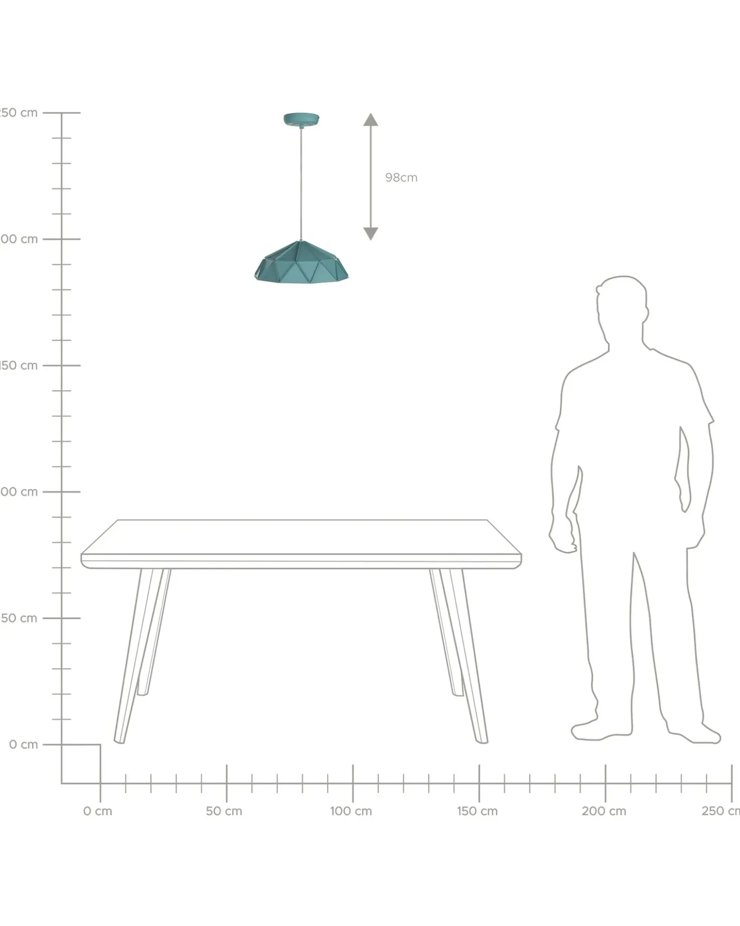 Lampadario SENIA Metallo Turchese