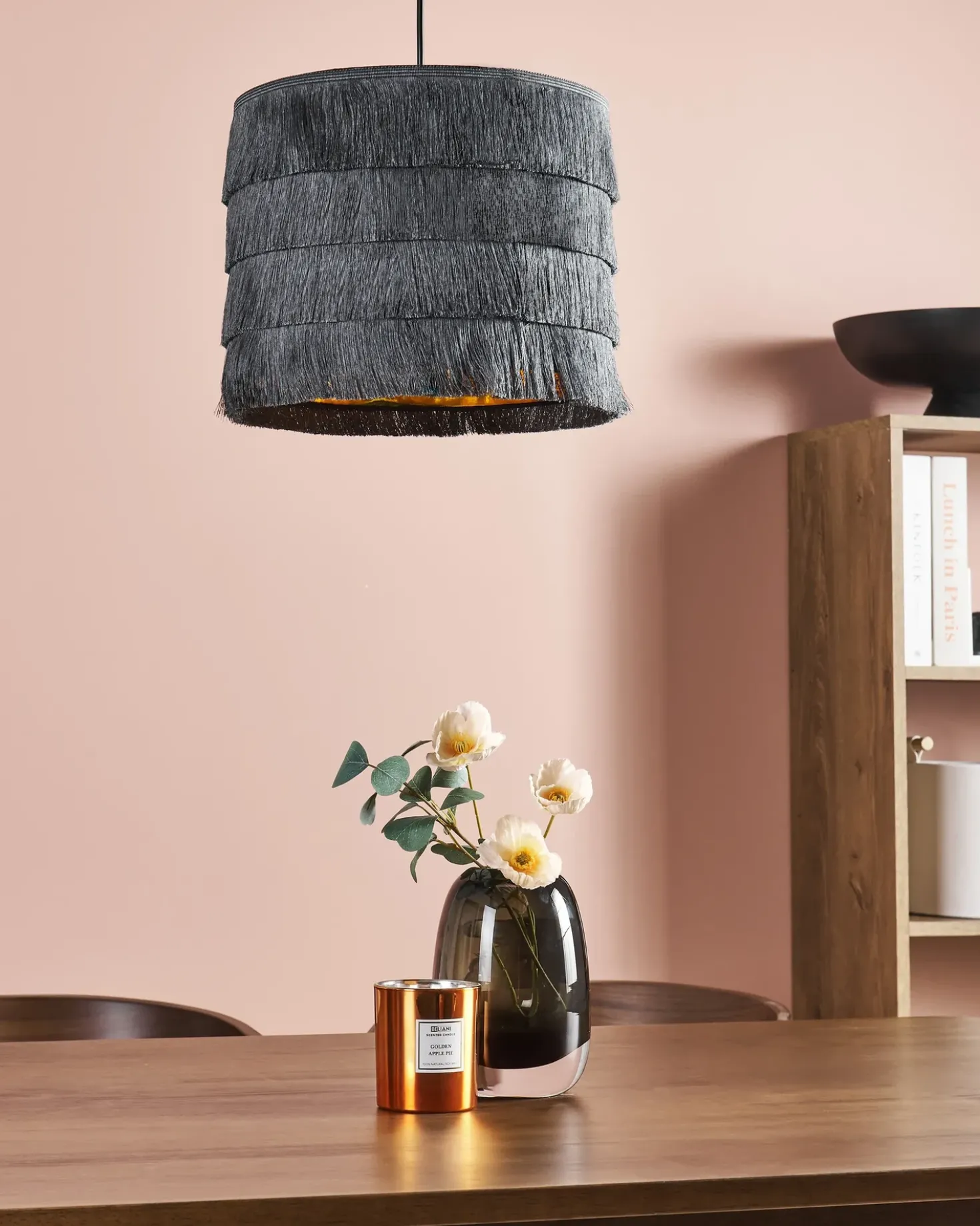 Lampadario SUAPURE Tessuto Nero