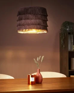 Lampadario SUAPURE Tessuto Rosa