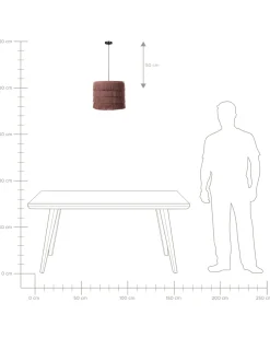 Lampadario SUAPURE Tessuto Rosa