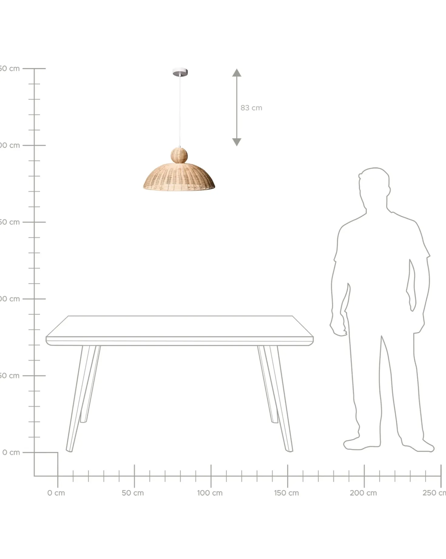 Lampadario SUERTE Rattan Naturale
