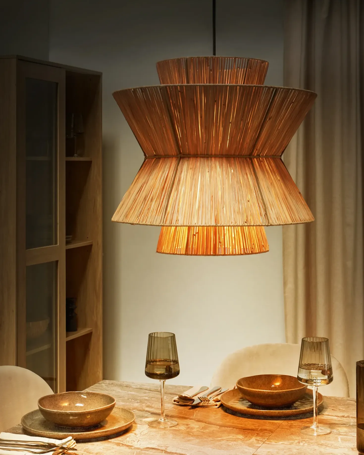 Lampadario TELAMBA Vimini Naturale