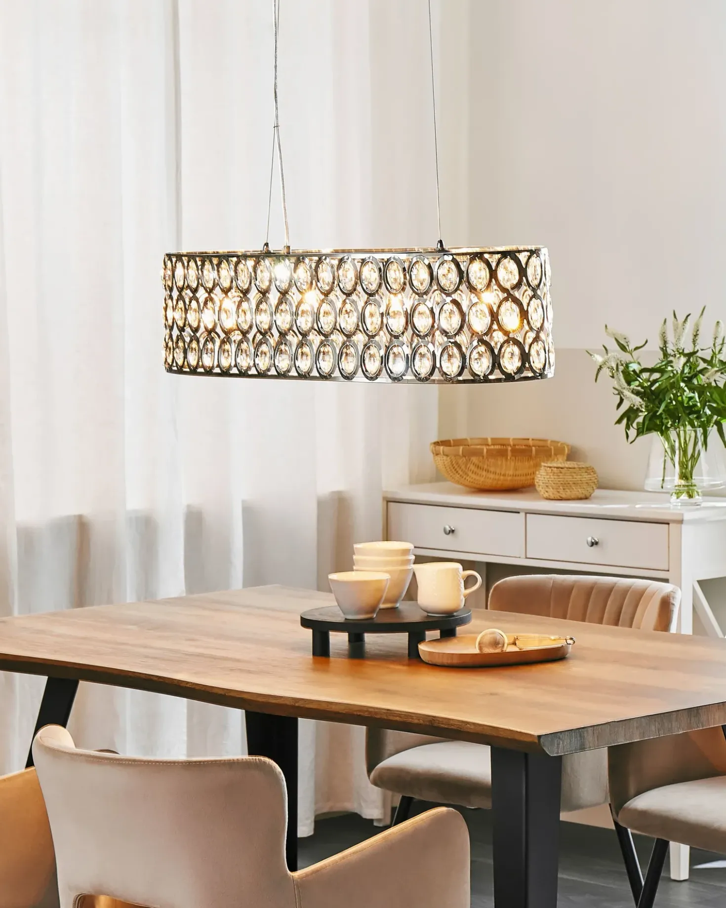 Lampadario TENNA Metallo Argento