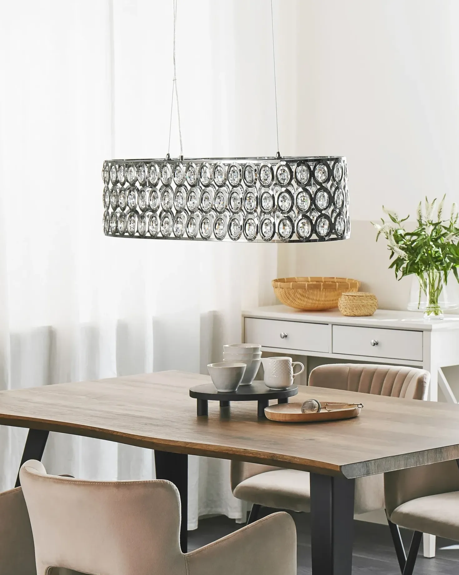 Lampadario TENNA Metallo Argento