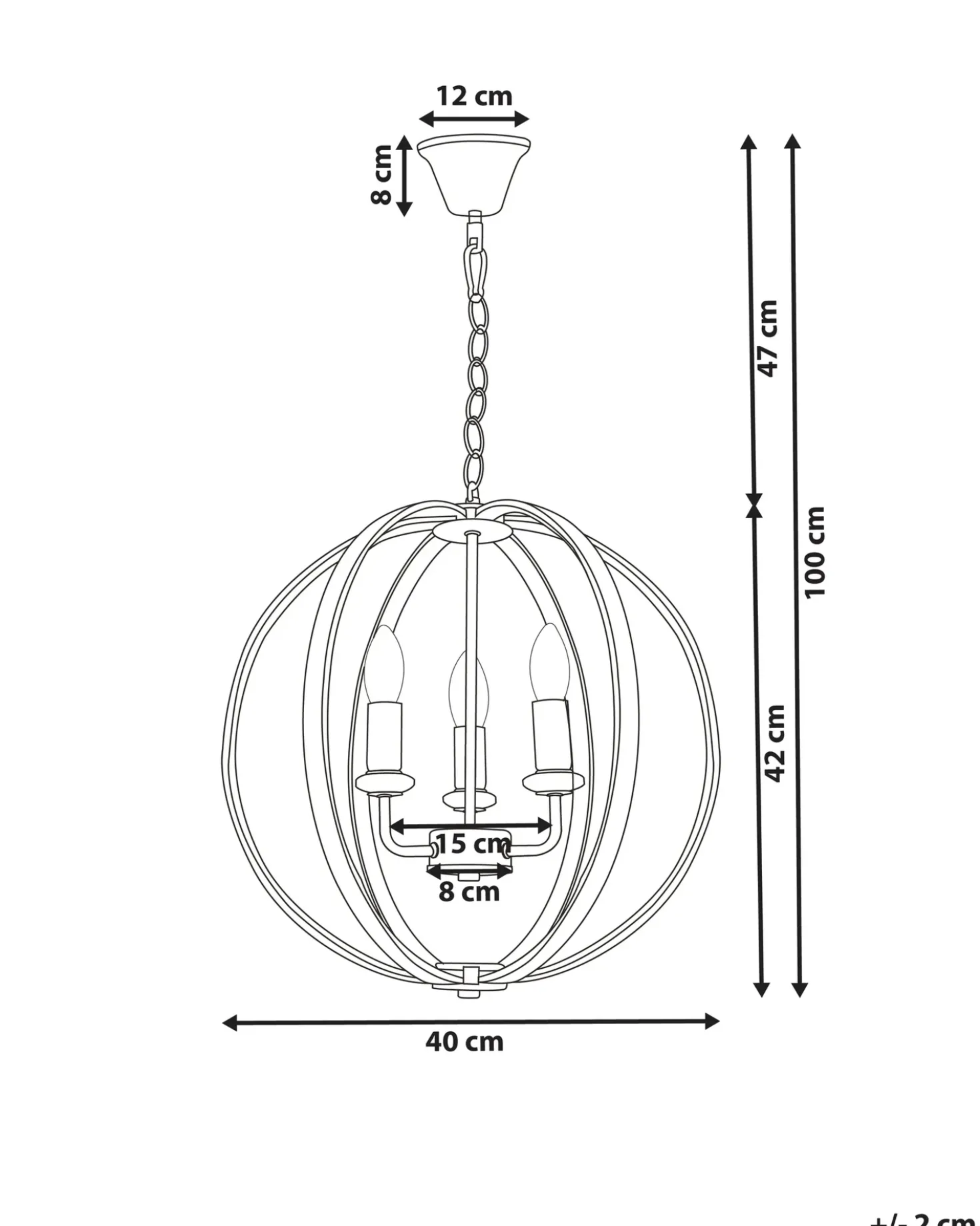 Lampadario TENOIRO Metallo Argento