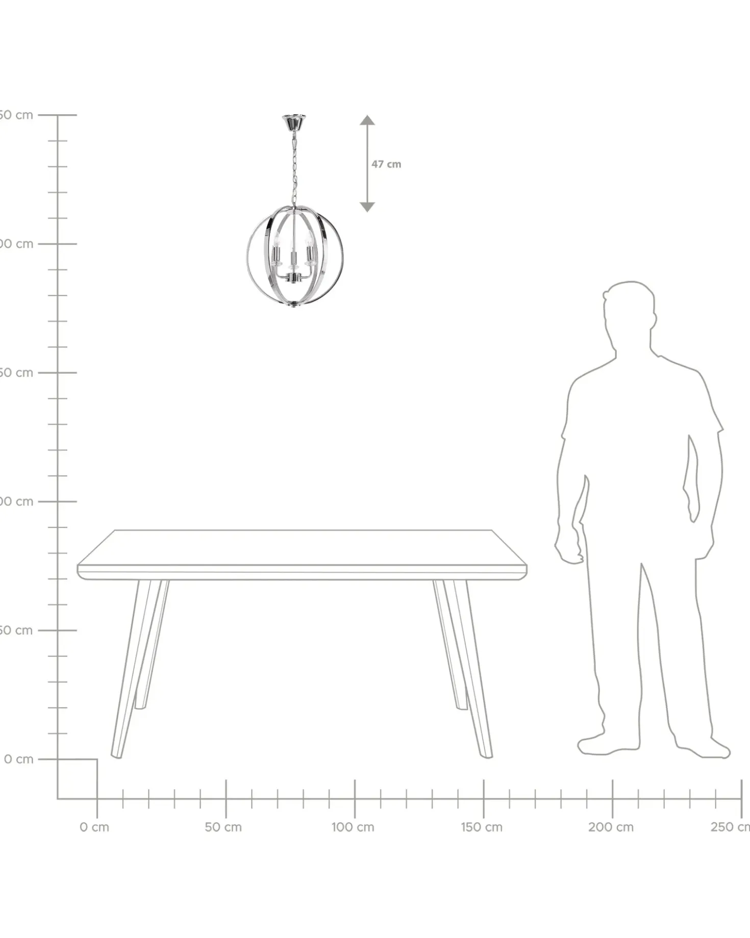 Lampadario TENOIRO Metallo Argento