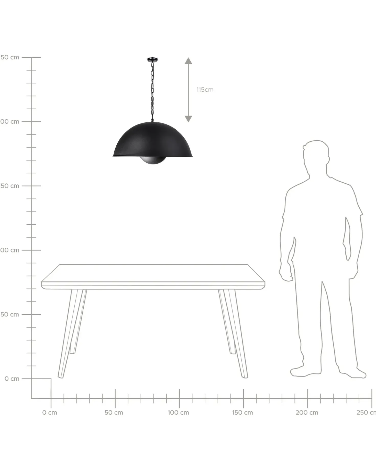 Lampadario THAMES Metallo Nero