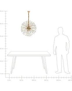 Lampadario TIMANE Vetro Ottone
