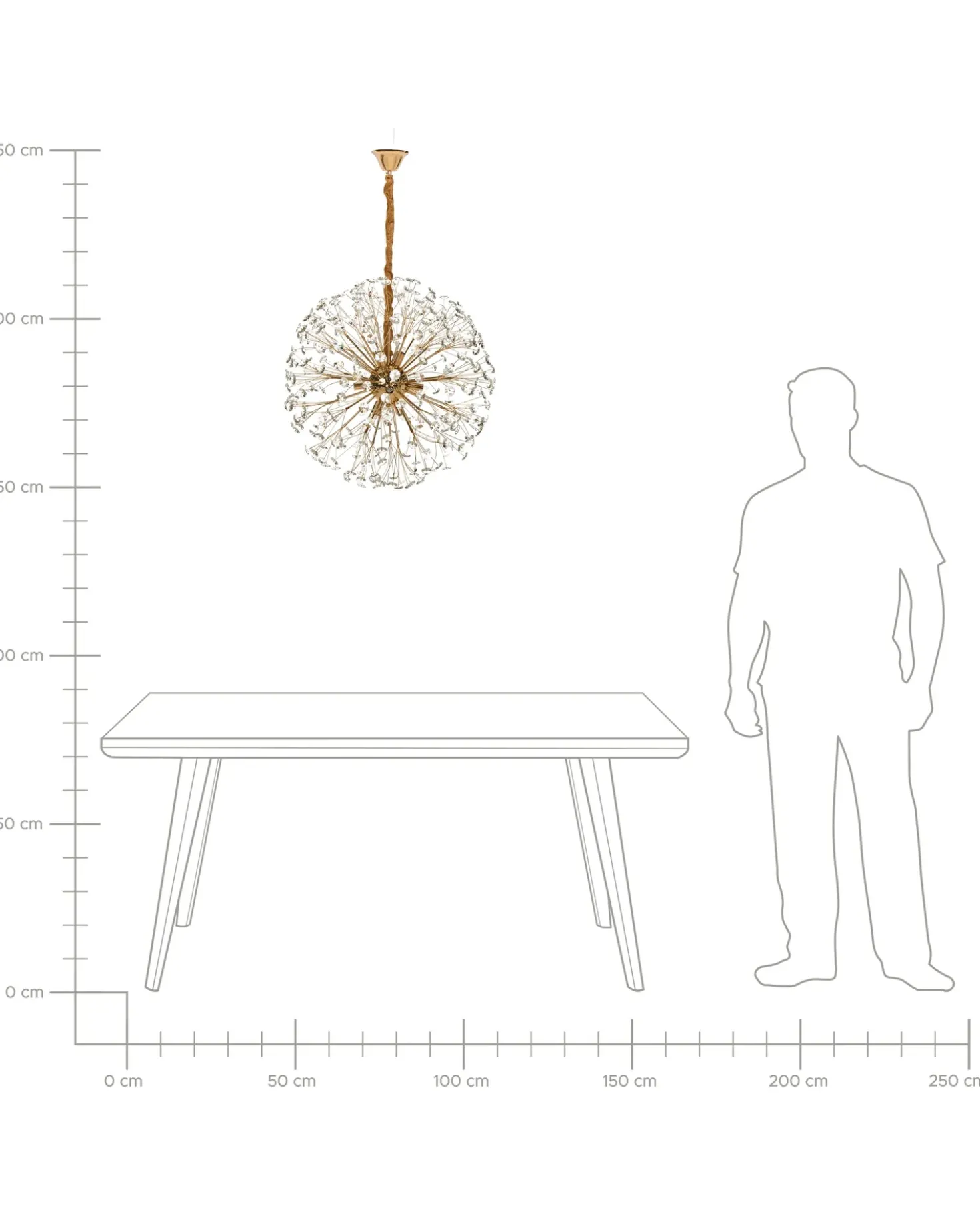 Lampadario TIMANE Vetro Ottone