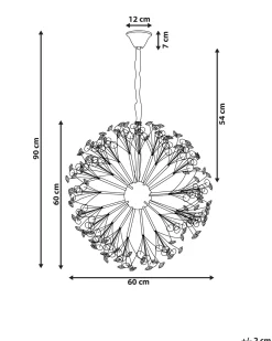 Lampadario TIMANE Vetro Ottone