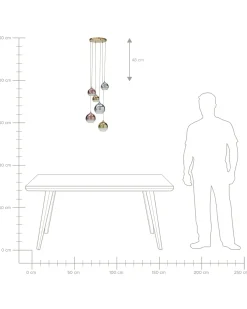 Lampadario TOOMA Vetro Ottone