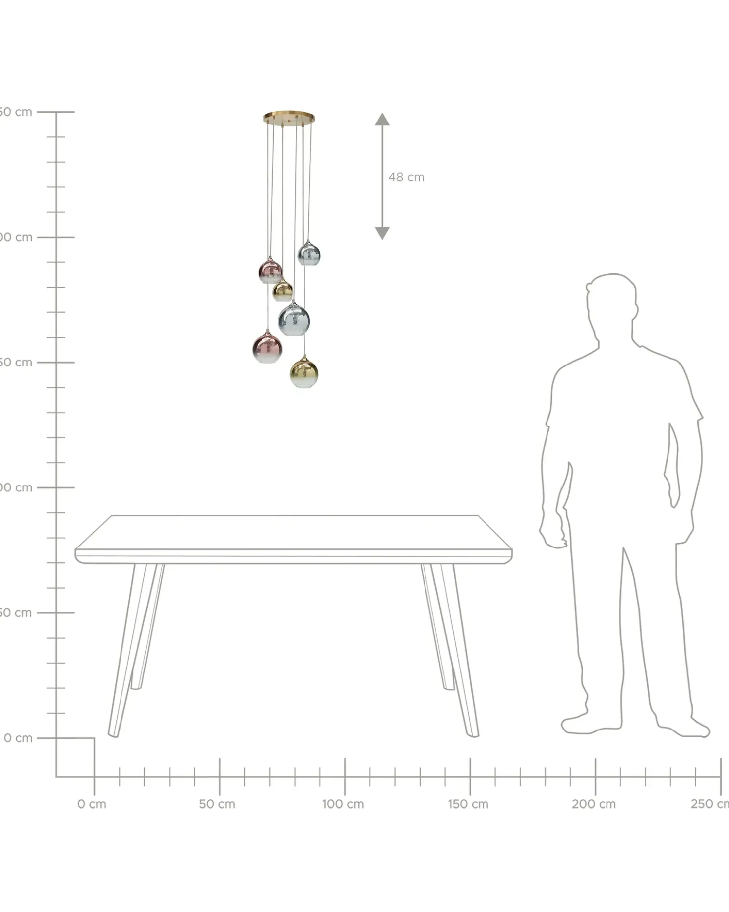 Lampadario TOOMA Vetro Ottone