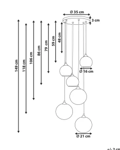 Lampadario TOOMA Vetro Ottone