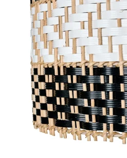 Lampadario TURABO Rattan Nero/Bianco