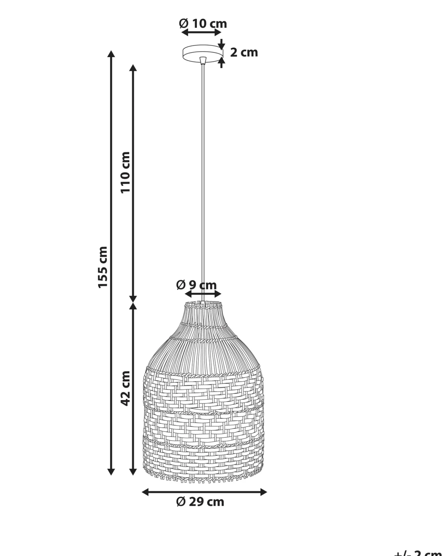 Lampadario TURABO Rattan Nero/Bianco