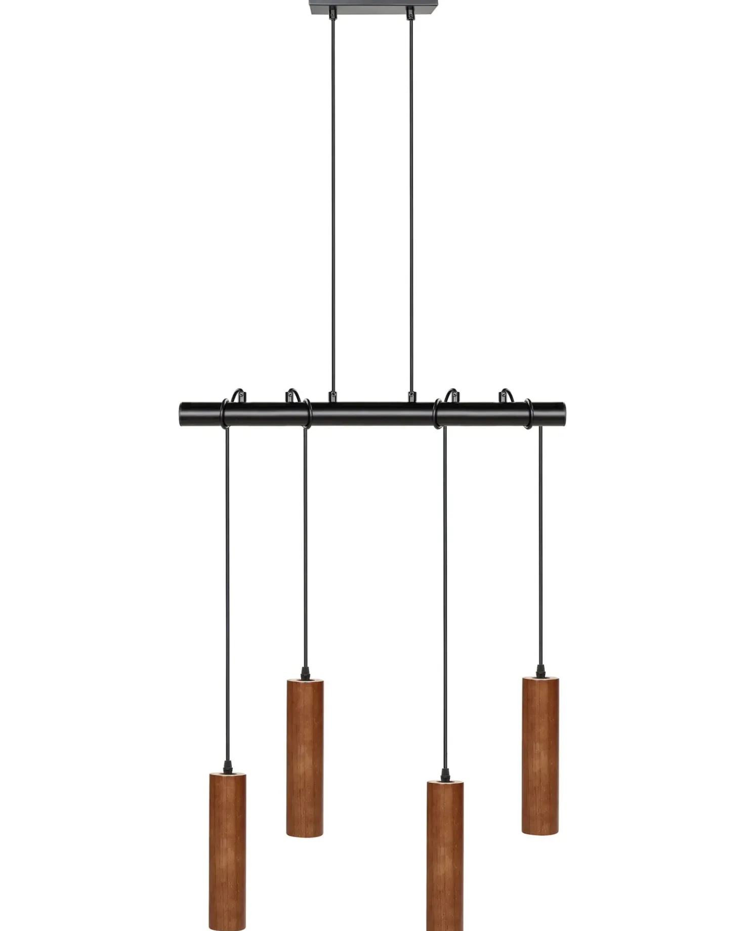 Lampadario TUTAKI Legno di quercia Nero
