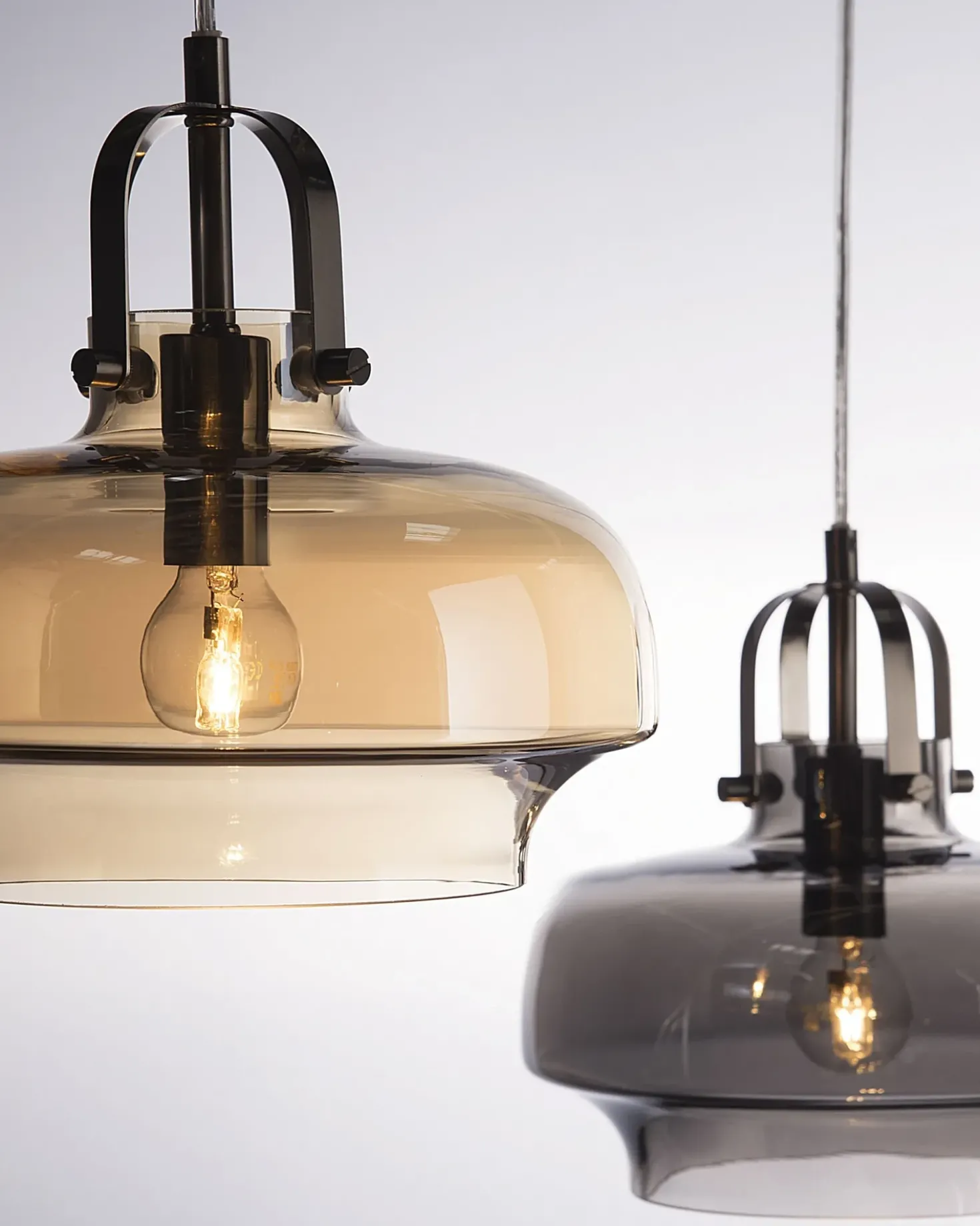 Lampadario WILTZ Vetro Grigio chiaro