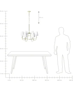Lampadario YAMETHIN Metallo Oro