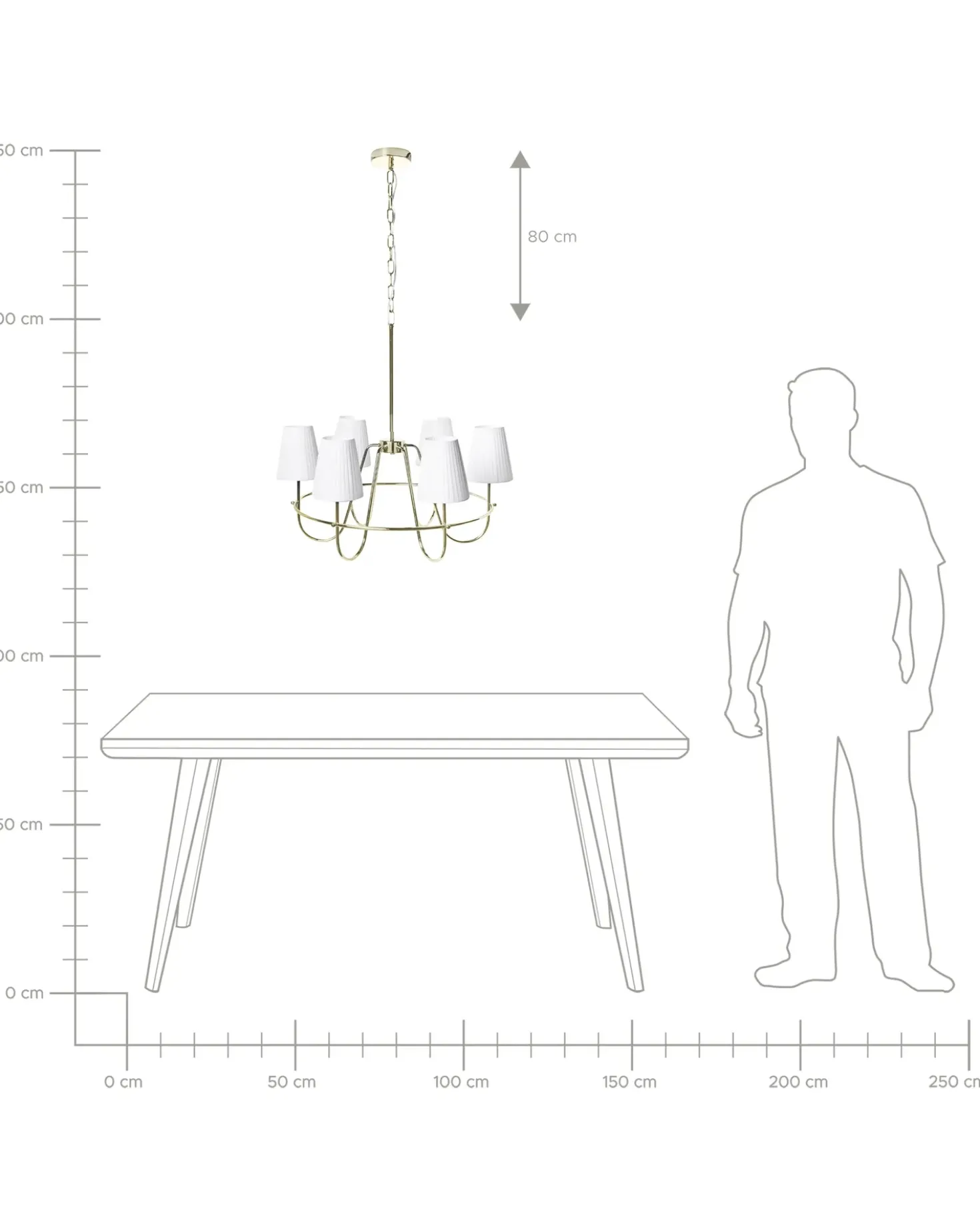 Lampadario YAMETHIN Metallo Oro
