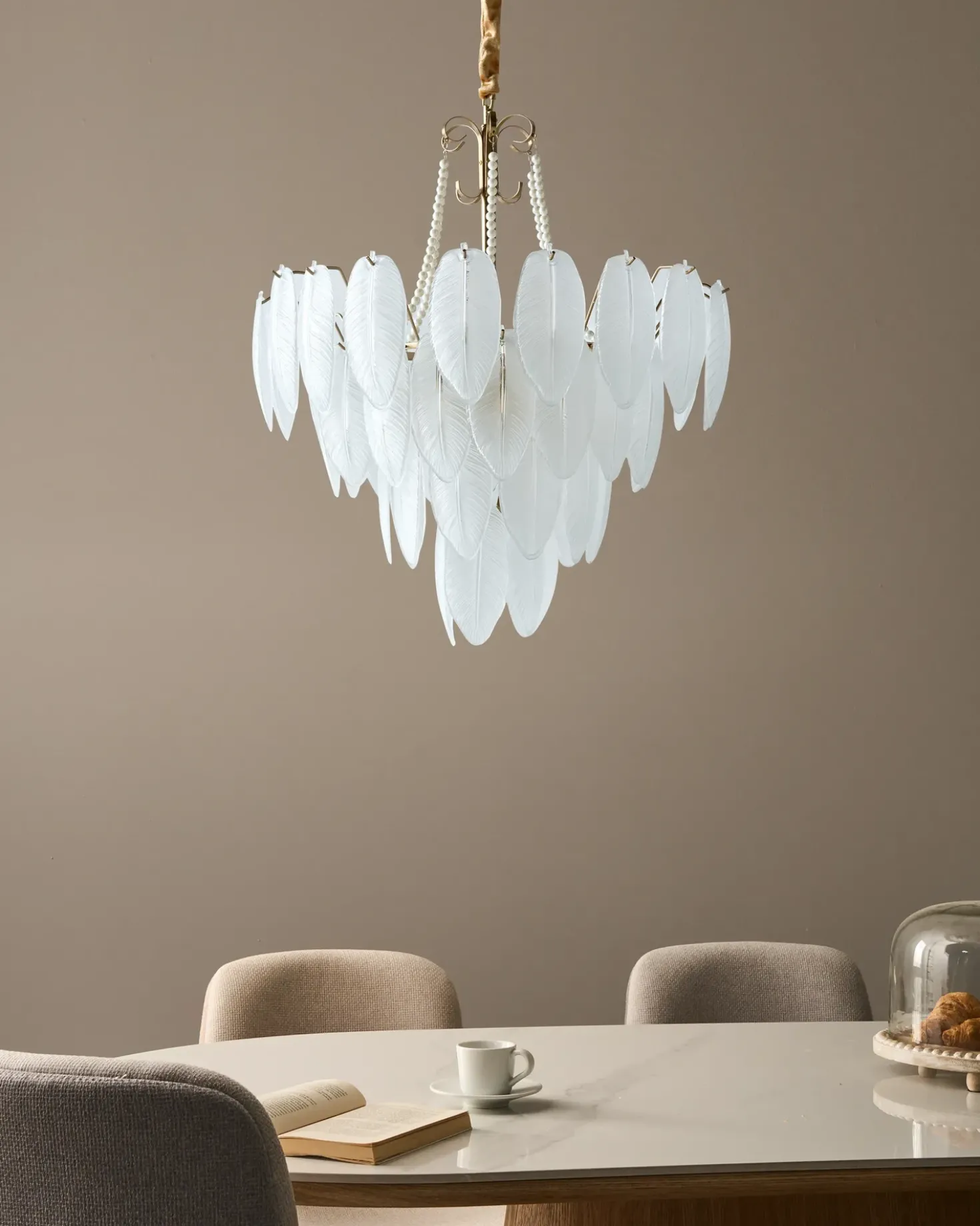 Lampadario YAUCA Vetro Ottone