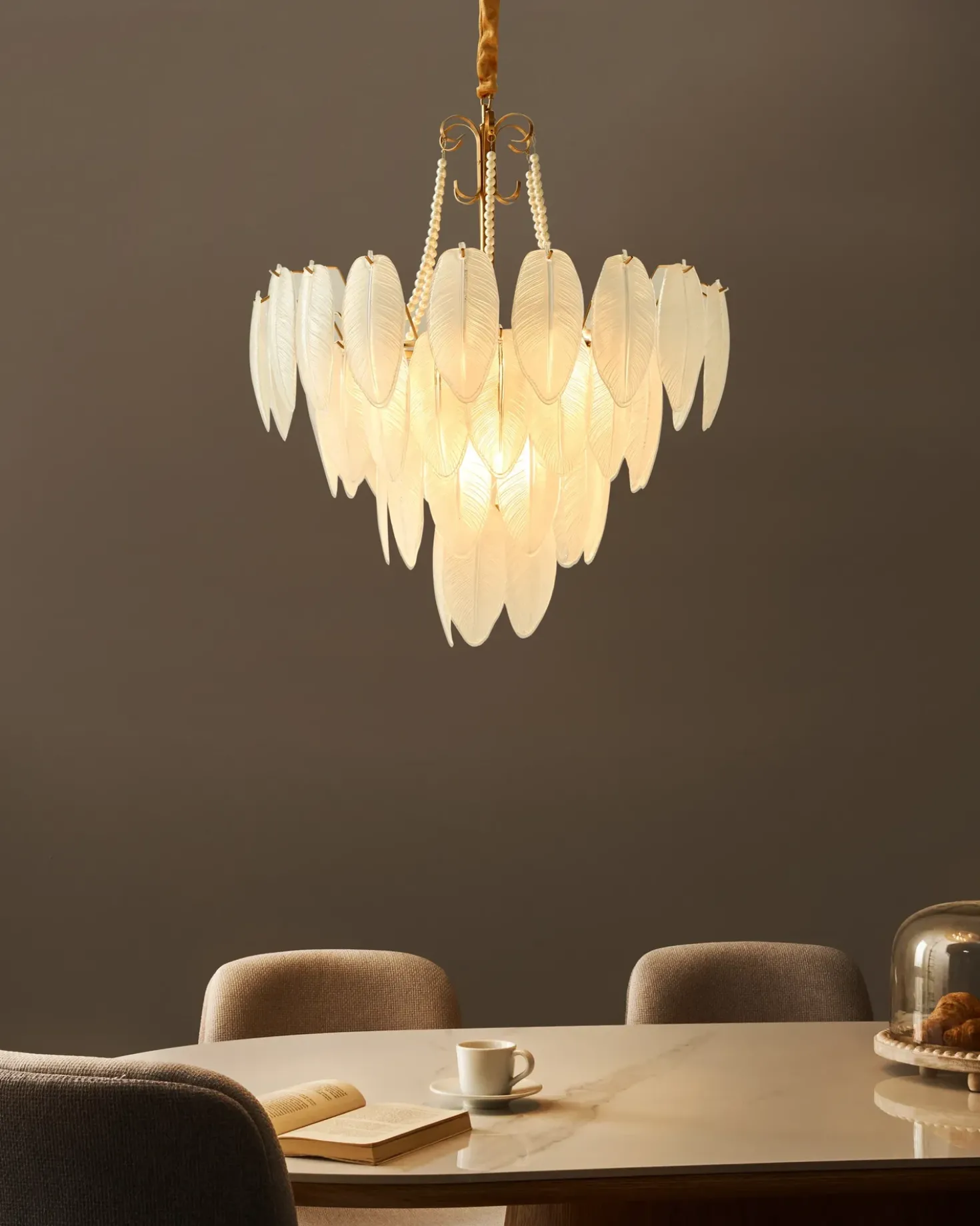 Lampadario YAUCA Vetro Ottone