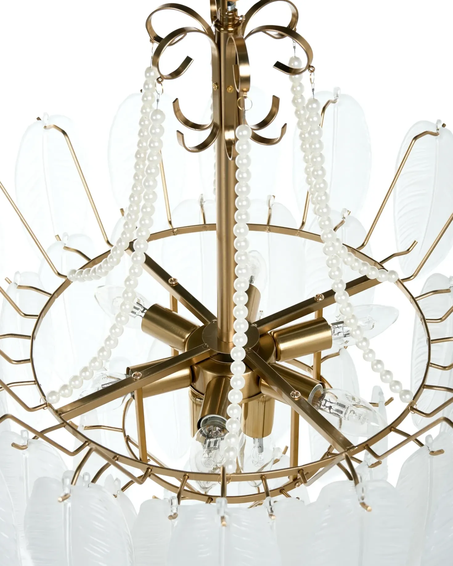 Lampadario YAUCA Vetro Ottone