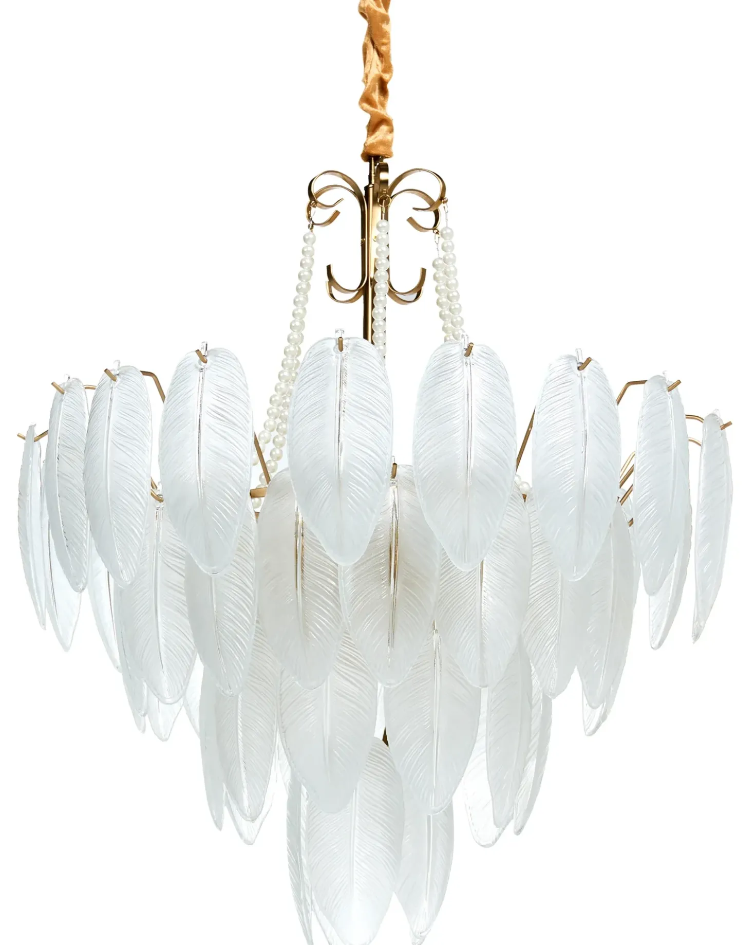 Lampadario YAUCA Vetro Ottone