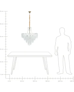 Lampadario YAUCA Vetro Ottone
