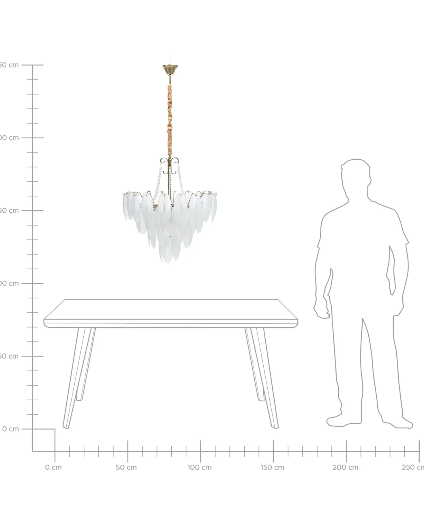 Lampadario YAUCA Vetro Ottone