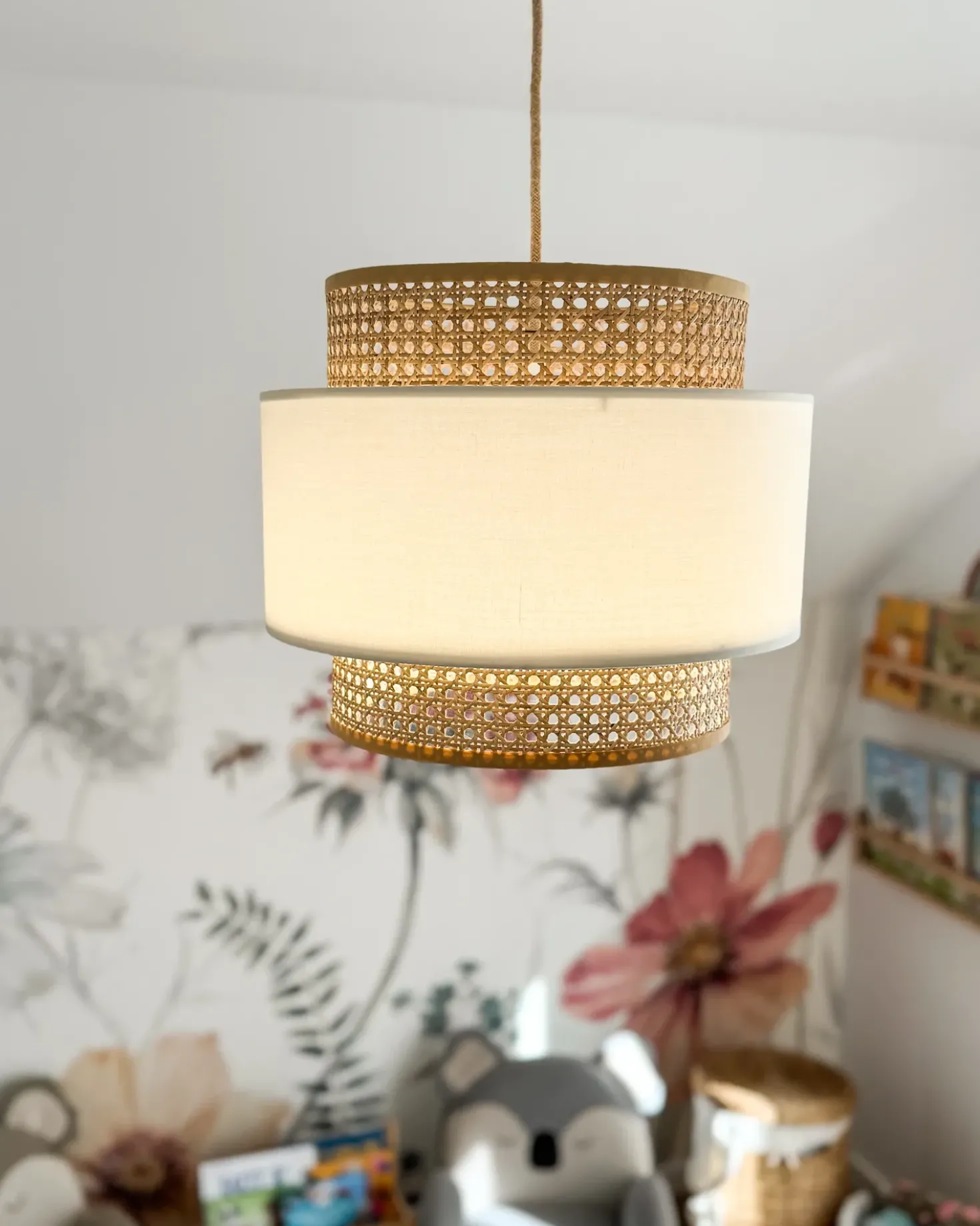 Lampadario YUMURI Rattan Beige chiaro