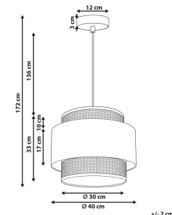 Lampadario YUMURI Rattan Rosa pesca