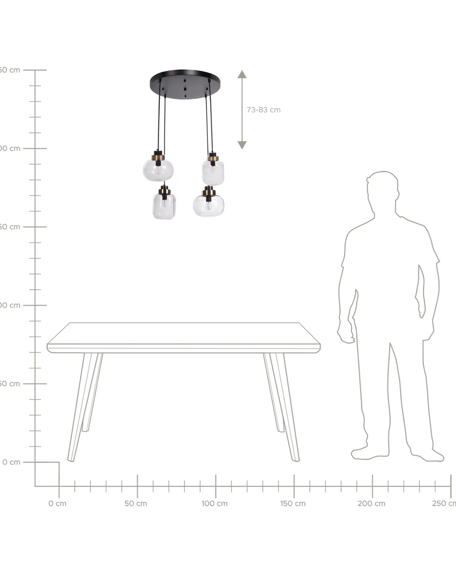 Lampadario ZAYANDE Vetro Grigio chiaro