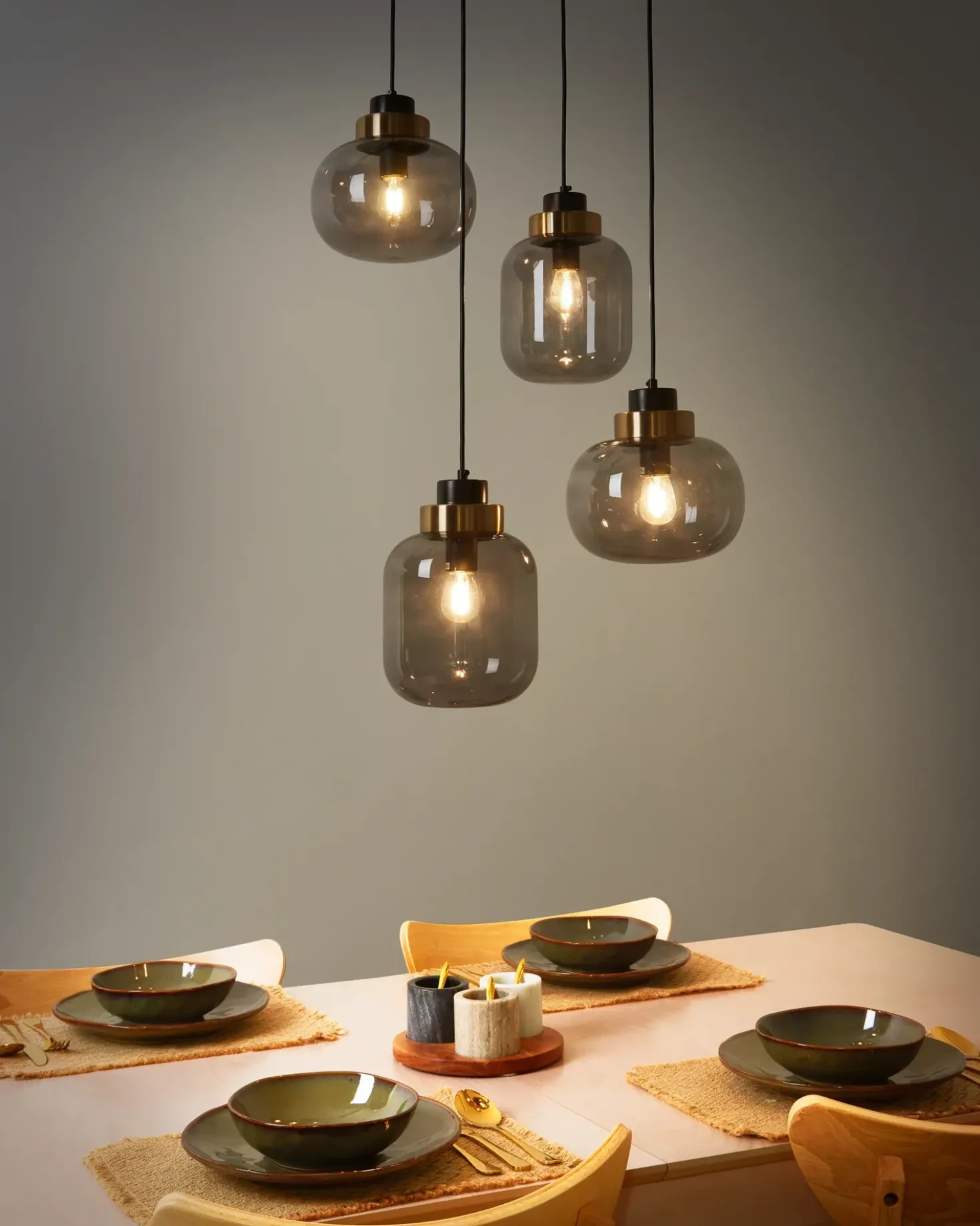 Lampadario ZAYANDE Vetro Grigio chiaro