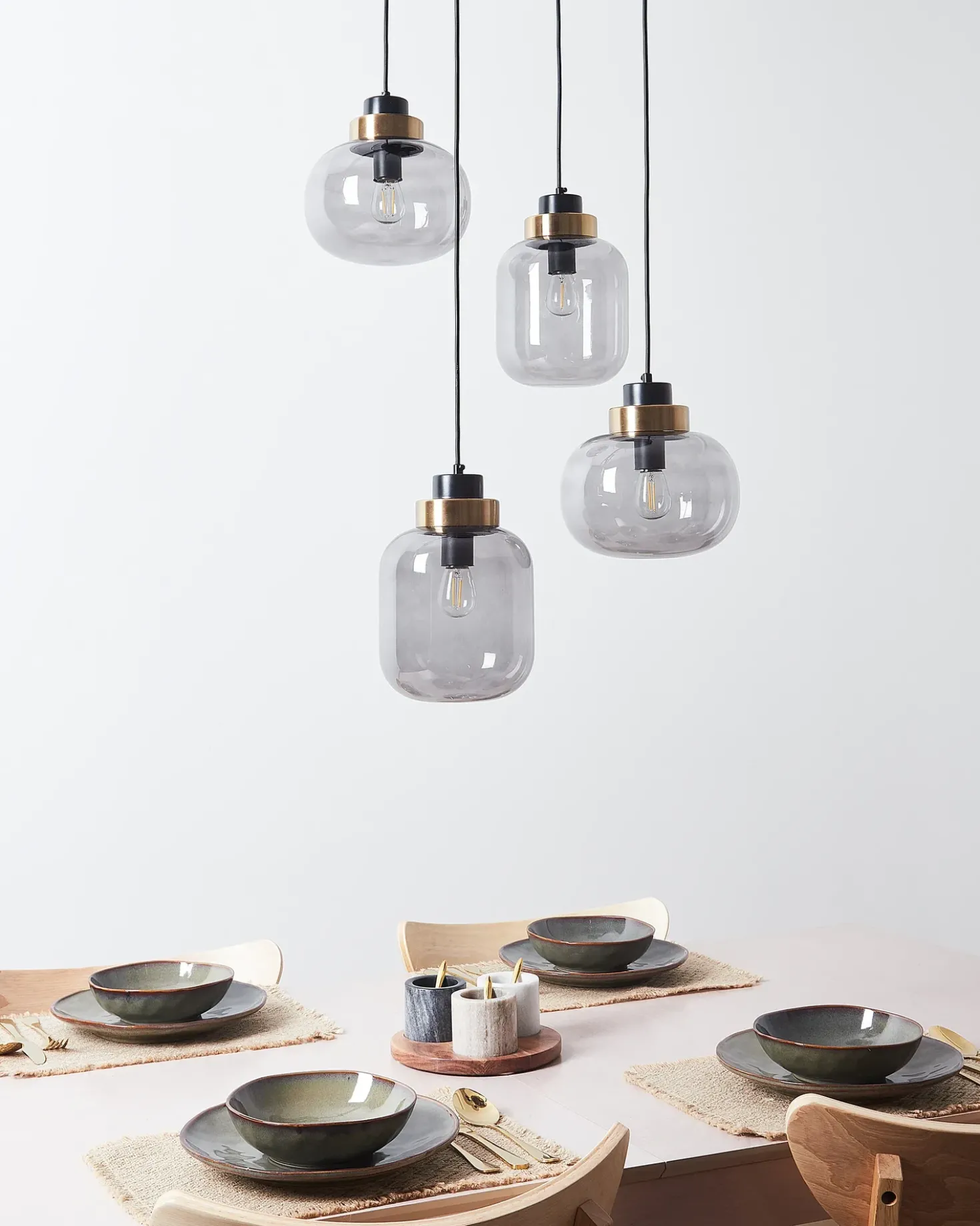 Lampadario ZAYANDE Vetro Grigio chiaro