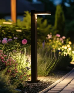 Lampione solare da giardino a LED POPLAR con sensore di movimento Nero