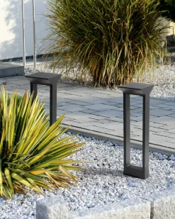 Lampione solare da giardino a LED MALDEN con sensore di movimento Nero