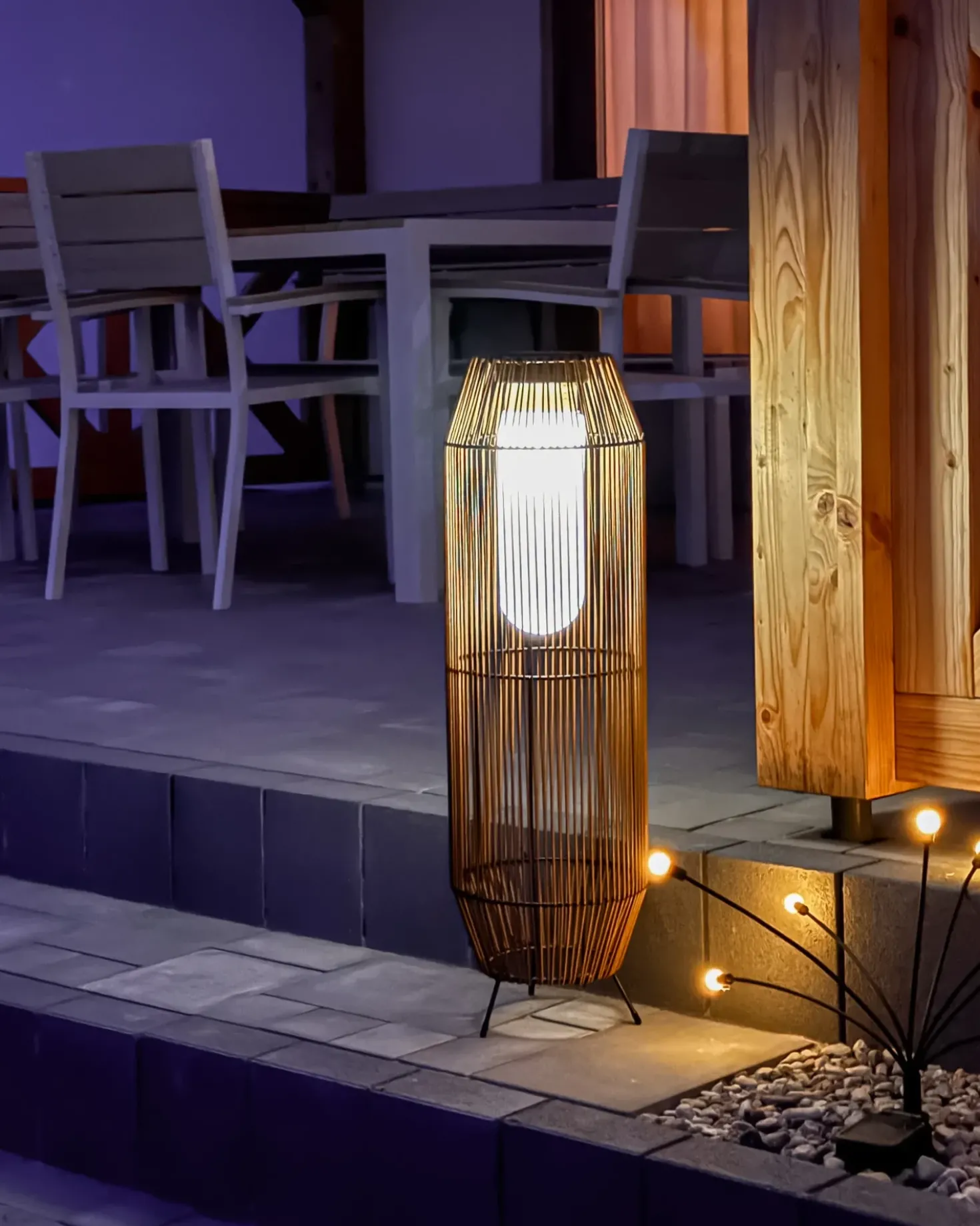 Lanterna a energia solare DONGWE 70 cm Naturale