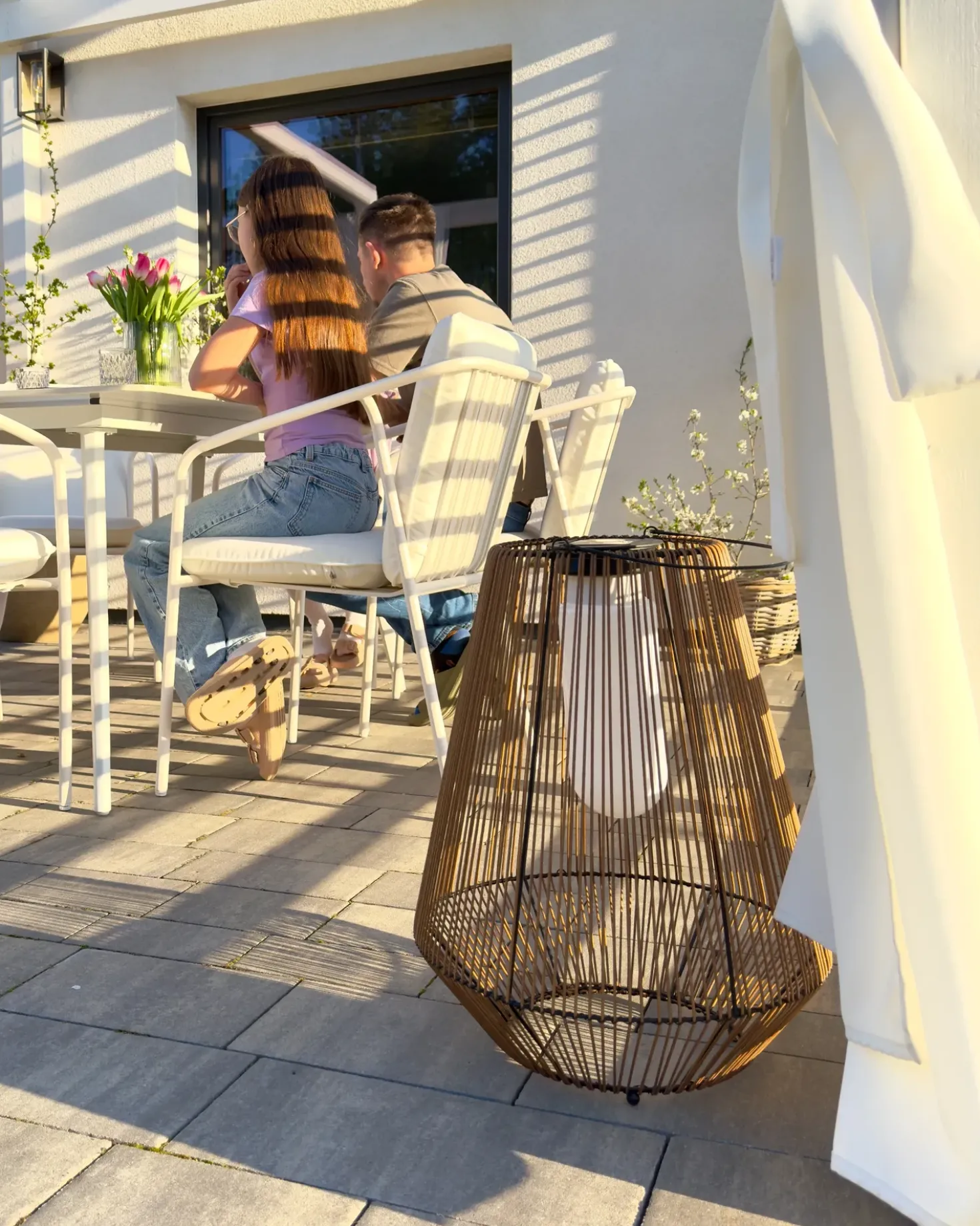 Lanterna a energia solare LUSWISHI 68 cm Naturale