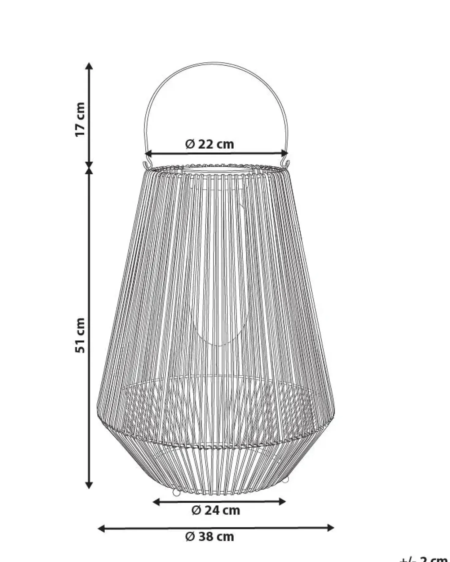 Lanterna a energia solare LUSWISHI 68 cm Naturale