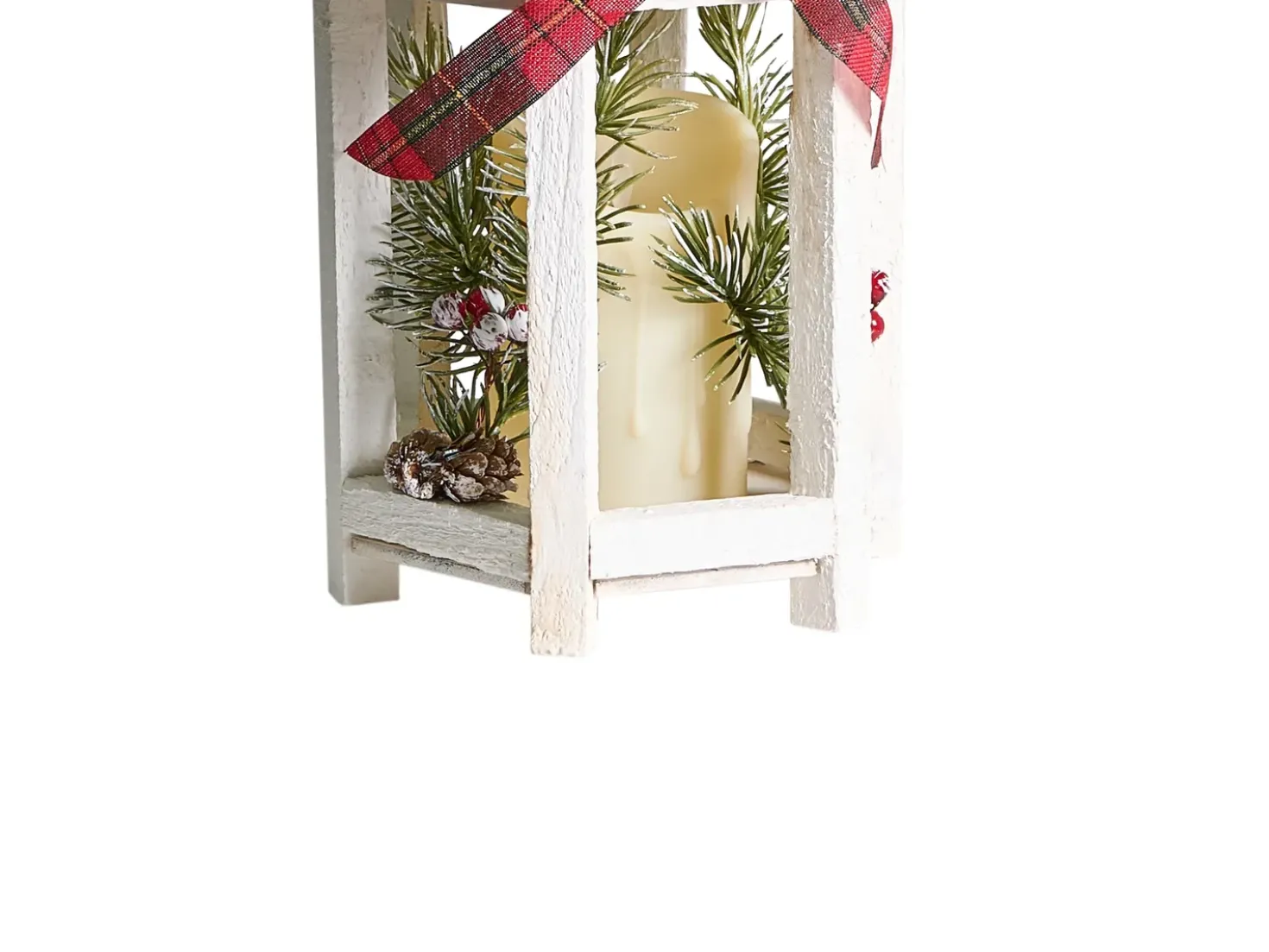 Lanterna a LED SAVIVESI Modello natalizio 38 cm Bianco