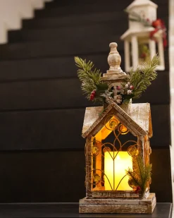Lanterna a LED SYVANSI Modello natalizio 46 cm Marrone chiaro