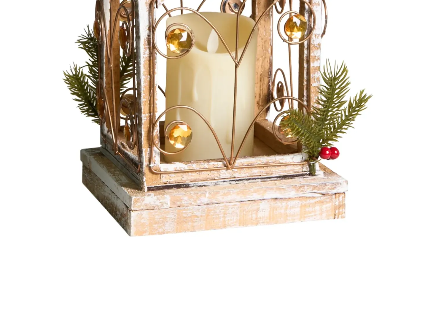 Lanterna a LED SYVANSI Modello natalizio 46 cm Marrone chiaro