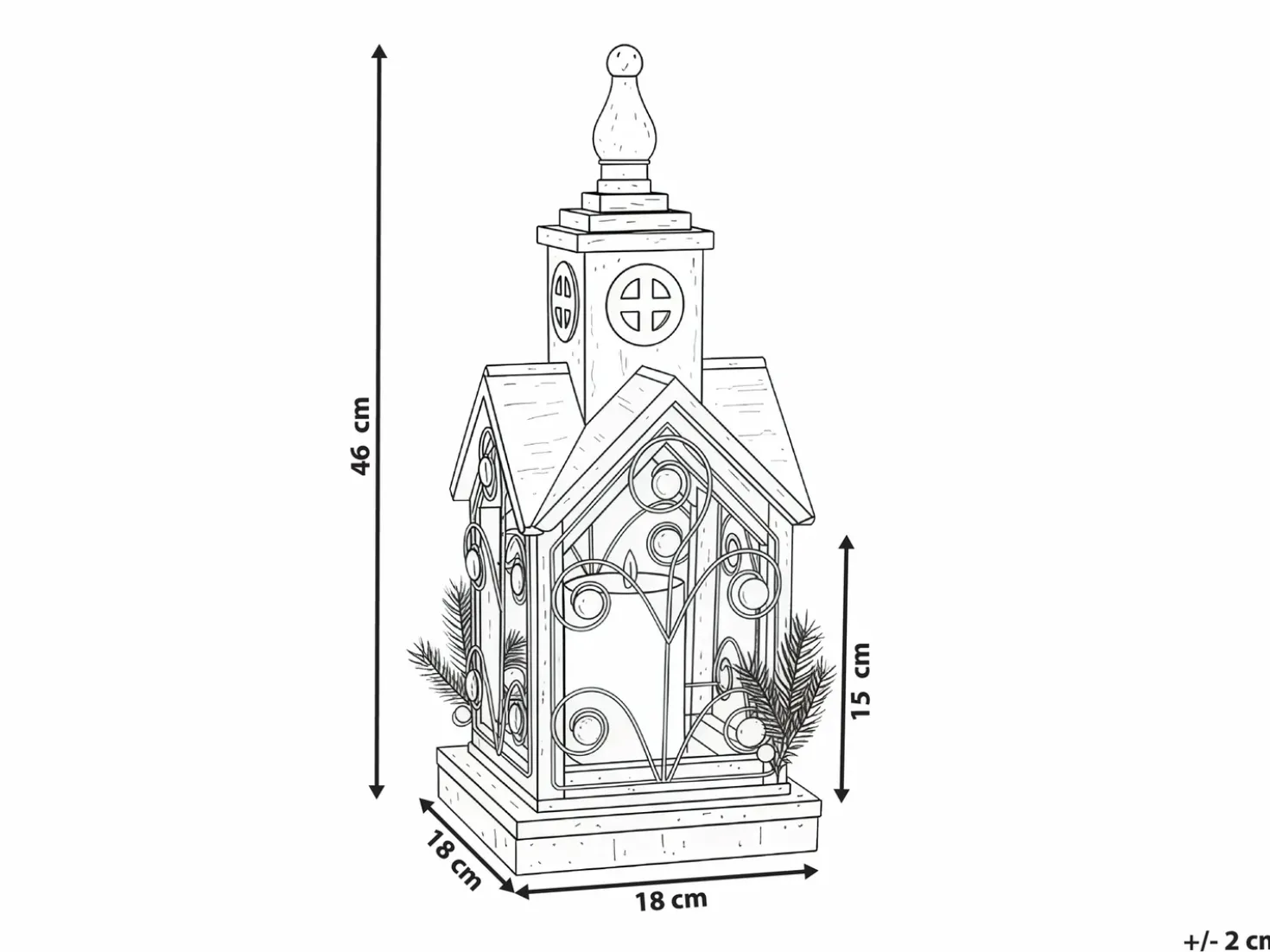 Lanterna a LED SYVANSI Modello natalizio 46 cm Marrone chiaro