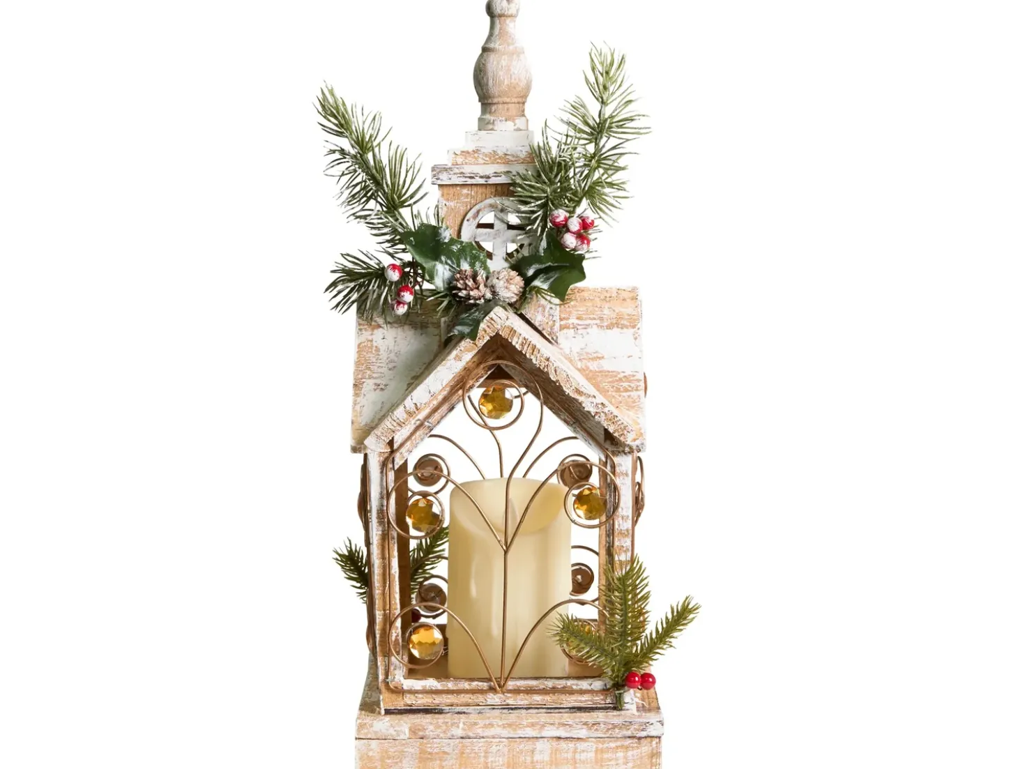 Lanterna a LED SYVANSI Modello natalizio 46 cm Marrone chiaro