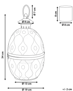Lanterna AMORGOS Metallo 34 cm Oro