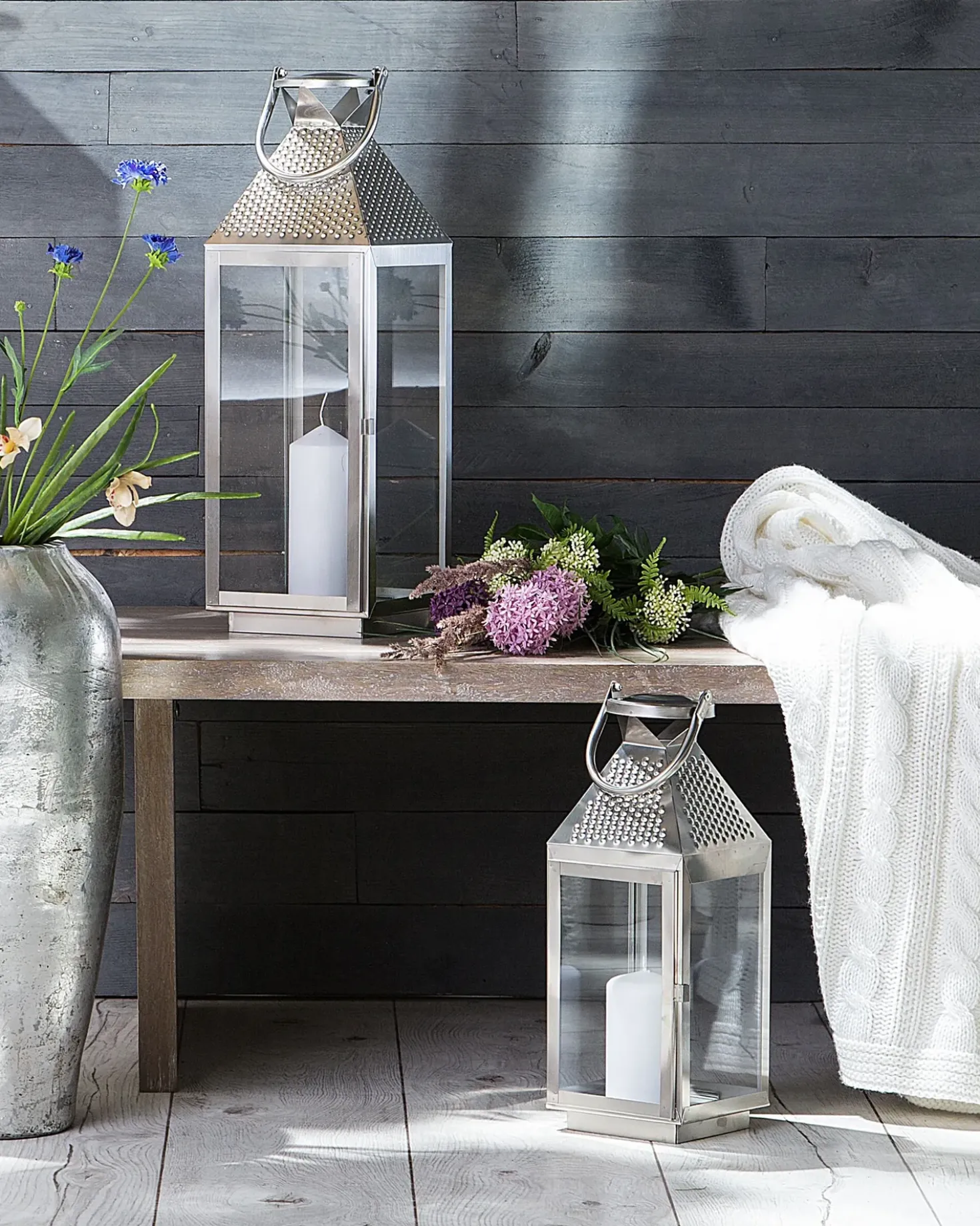 Lanterna BALI Acciaio inox 55 cm Argento