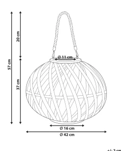 Lanterna BESAH Bambù 37 cm Nero