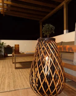 Lanterna KIUSIU Legno di salice 60 cm Marrone